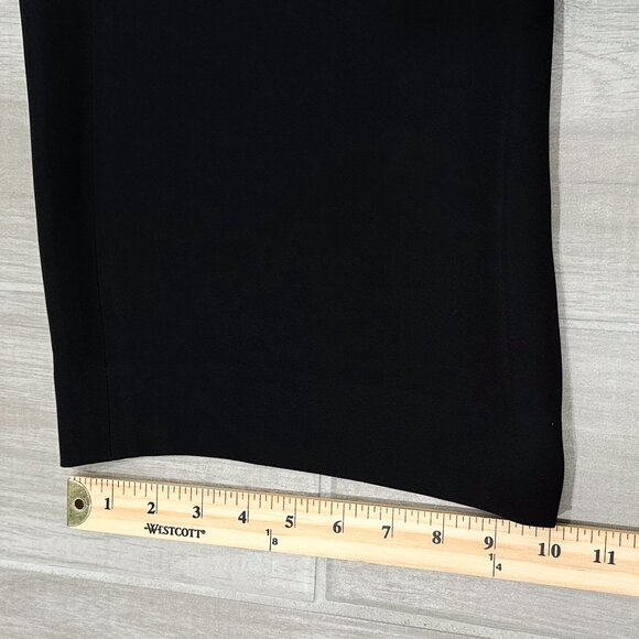 Armani Collezioni Mid Rise Wide Leg Silk Blend Trouser Pants in Black Size 12 - Picture 14 of 16